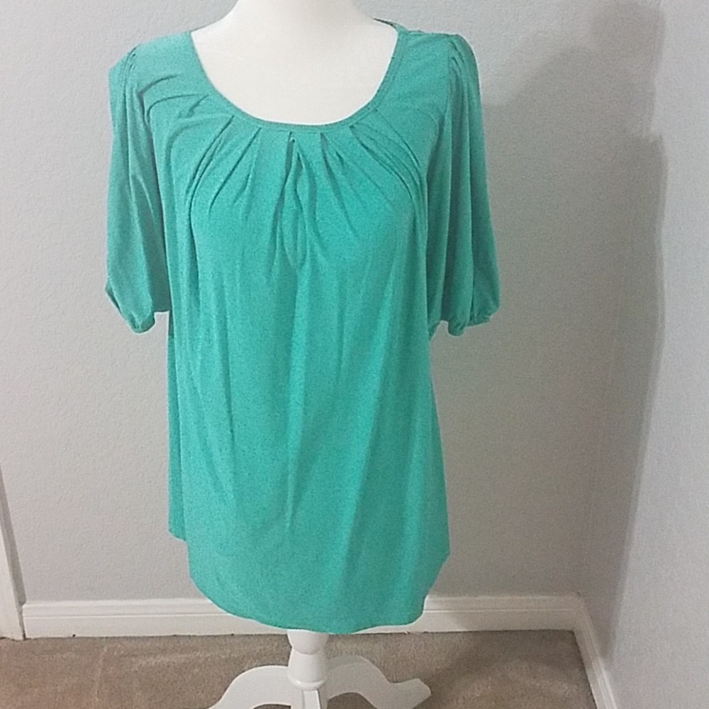 Pleated Balloon Sleeve Top